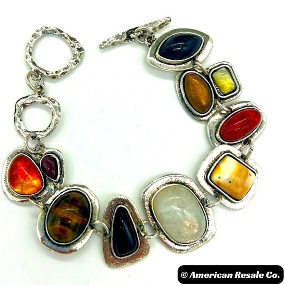 Vintage Style Silver Boho Bracelet, Chunky Bracelet, Statement Bracelet Gift - Picture 2 of 4